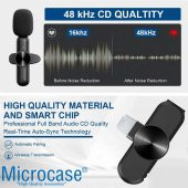 Microcase iPhone Lightning Profesyonel Wireless Kablosuz Yaka Mikrofonu Lavalier - AL2880 - 8