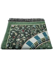 Kıbleyi Gösteren Pusulalı Medine Ravza Motifli Seccade - 1