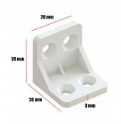 (10 ADET) Mobilya Dolap Köşe Bağlantı Sabitleme L Gönye 28x28x28 mm Beyaz (10 ADET) - 2