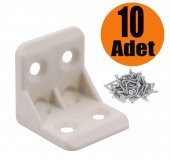 Mobilya Dolap Köşe Bağlantı Sabitleme L Gönye 25x25x25 mm Krem (10 ADET) - 1