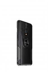 Microcase Xiaomi Mi 9T K20 Rome Serisi Yüzük Standlı Armor Kılıf - Siyah - 1