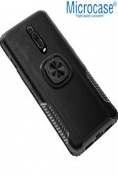 Microcase Xiaomi Mi 9T K20 Rome Serisi Yüzük Standlı Armor Kılıf - Siyah - 2