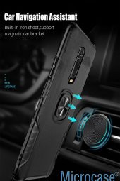 Microcase Xiaomi Mi 9T K20 Rome Serisi Yüzük Standlı Armor Kılıf - Siyah - 3