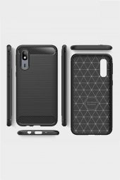 Microcase Samsung Galaxy A2 Core Brushed Carbon Fiber Silikon TPU Kılıf - Siyah - 5