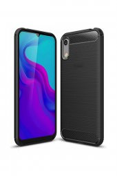 Microcase Huawei Honor Play 8A Brushed Carbon Fiber Silikon TPU Kılıf - Siyah - 2