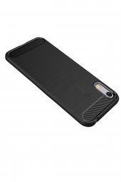 Microcase Huawei Honor Play 8A Brushed Carbon Fiber Silikon TPU Kılıf - Siyah - 3