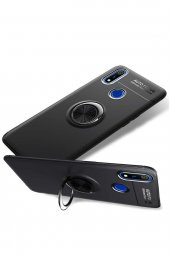 Microcase Realme 3 Pro Focus Serisi Yüzük Standlı Silikon Kılıf - Siyah - 4