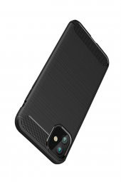 Microcase iPhone 11 Brushed Carbon Fiber Silikon Kılıf - Siyah - 5