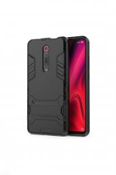 Microcase Xiaomi Mi 9T Alfa Serisi Armor Standlı Perfect Koruma Kılıf - Siyah - 2