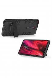 Microcase Xiaomi Mi 9T Alfa Serisi Armor Standlı Perfect Koruma Kılıf - Siyah - 3