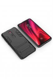 Microcase Xiaomi Mi 9T Alfa Serisi Armor Standlı Perfect Koruma Kılıf - Siyah - 4