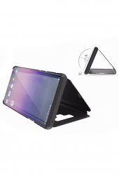 Microcase iPhone 7 - iPhone 8 Aynalı Kapak Clear View Flip Cover Mirror Kılıf - Siyah - 5