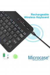 Microcase Tablet ve Telefonlar için Bluetooth Klavye Şarjlı Kablosuz + TR Klavye Sticker - AL2671 Siyah - 3