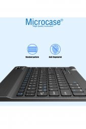 Microcase Tablet ve Telefonlar için Bluetooth Klavye Şarjlı Kablosuz + TR Klavye Sticker - AL2671 Siyah - 6