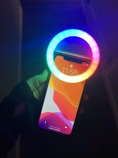 Microcase RGB Selfie LED Mandallı Üniversal Ring Halka Flash Işık Light AL2609 - 2
