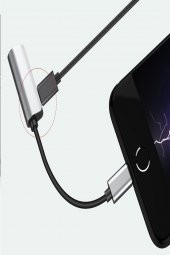iPhone Lightning Splitter 2in1 Şarj ve Kulaklık Çevirici - MY032 - 2