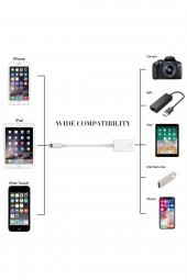 Microcase Lightning iPhone iPad to USB Kamera Adaptörü - Lightning to USB Beyaz - Model : AL2470 - 5