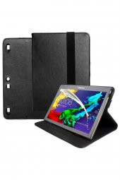 Microcase Lenovo Tab 2 A10-30 Tablet Alfa Book Case PU Deri Standlı Kılıf - Siyah - 2
