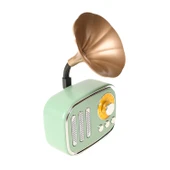 YEŞİL GRAMOFON MODEL USB-SSD GİRİŞLİ NOSTALJİK RADYO HOPARLÖR - 2