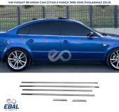 VW Passat 3B Krom Cam Çıtası 6 Parça 1996-2005 Arası P. Çelik thumbnail 1