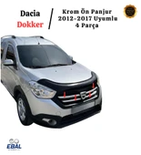 Dacia Dokker Krom Ön Panjur 4 Parça 2012-2017 Arası Paslanmaz Çelik thumbnail 2