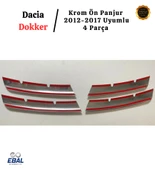 Dacia Dokker Krom Ön Panjur 4 Parça 2012-2017 Arası Paslanmaz Çelik thumbnail 4