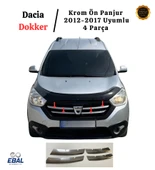 Dacia Dokker Krom Ön Panjur 4 Parça 2012-2017 Arası Paslanmaz Çelik thumbnail 1