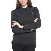 Solo Balıkçı Yaka Taş Desenli Triko Kadın Kazak A19A047-1 - 4