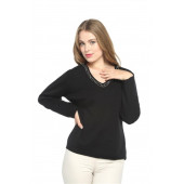 Solo Elegant Crystal Taş İşlemeli Yün Kazak A19A044-1 - 1
