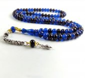 Mavi Siyah Renk Ateş Kehribar  99’ lu Dua Tesbihi thumbnail 1