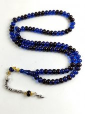 Mavi Siyah Renk Ateş Kehribar  99’ lu Dua Tesbihi thumbnail 2