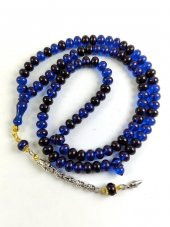 Mavi Siyah Renk Ateş Kehribar  99’ lu Dua Tesbihi thumbnail 5