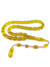 Tesbihsevgisi İmzalı Halkalı İmame Sarı Renk  Ateş Kehribar Tesbih thumbnail 2