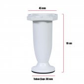 Mobilya Kanepe Baza Sehpa Ayağı Ayarlanabilir 10 cm Plastik Beyaz Ayak (4 ADET) thumbnail 2