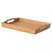 Kulplu Bambu Kare Tepsi 35x23 cm MeridyenDukkan Sunum-Servis Tepsisi - 1