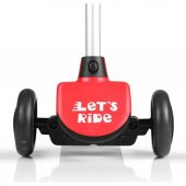 Lets Be Child Lets Ride Led Işıklı Silikon 3 Tekerli Yükseklik Ayarlı Scooter Kırmızı LC-30906 - 3