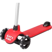 Let's Be Child Let's Ride Led Işıklı Silikon 3 Tekerli Yükseklik Ayarlı Scooter Kırmızı LC-30906 thumbnail 1