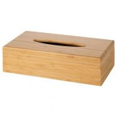 Bambu Kağıt Mendil Kutusu 26x14 cm MeridyenKutusu Banyo Aksesuarları Düzenleyici Kare Mendil Kutusu - 1