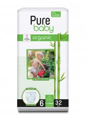 Pure Baby Organik Bambu Özlü Külot Bez Tekli Paket 6 Numara Xlarge 32 Adet - 3