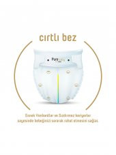 Pure Baby Organik Pamuklu Cırtlı Bez Pure Baby 4lü  Paket 1 Numara Yenidogan 256 Adet - 3