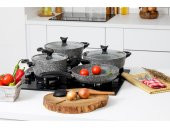 Taç Master Cook 4Lü 7 Parça Granit Tencere Seti Gri - 1