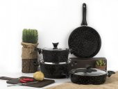 Taç Master Cook 4Lü 7 Parça Granit Tencere Seti Siyah - 5