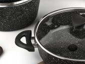 Taç Master Cook 4Lü 7 Parça Granit Tencere Seti Siyah - 7