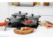 Taç Master Cook 4Lü 7 Parça Granit Tencere Seti Gri - 9