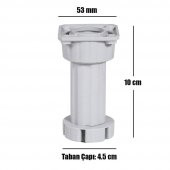 Mobilya Masa Sehpa TV Ünitesi Ayağı Ayarlanabilir 10 cm Gri Ayak - 2