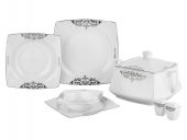 Taç Real Bone Noris 60 Parça Yemek Takımı Platin - 1