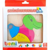Ördek Puzzle Renkli Ahşap Yapboz Sevimli Hayvanlar Koordinasyon Geliştirici Standlı HİLAYS - 1