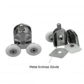 Duşakabin Tekerleği Metal Gövdeli Alt Krom Teker Çapı 22 mm - 3