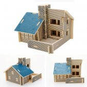 3D Ahşap Puzzle - Mavi Ev HİLAYS - 1