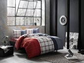 Taç Ranforce Çift Kişilik Nevresim Takımı Cloud Kırmızı HİLAYS - 1